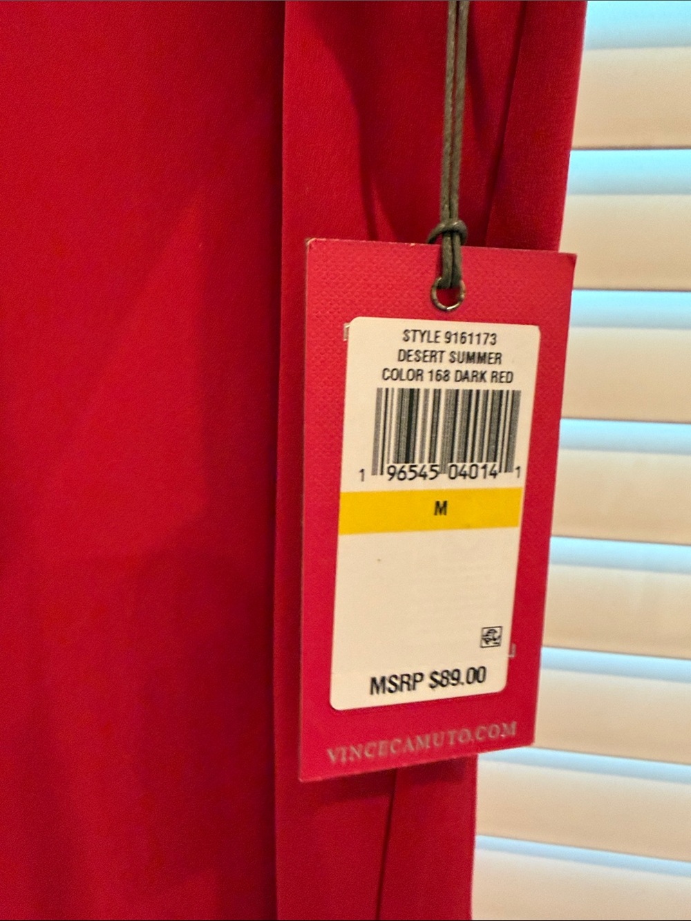 Vince Camuto Red V-Neck Ruffle Sleeve Tunic Blouse - Picture 3 of 7